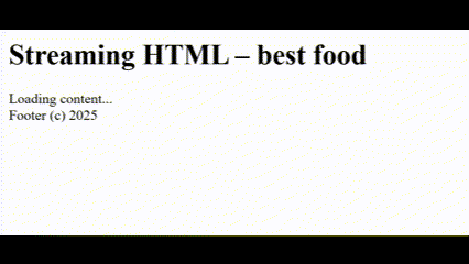 Streaming HTML example